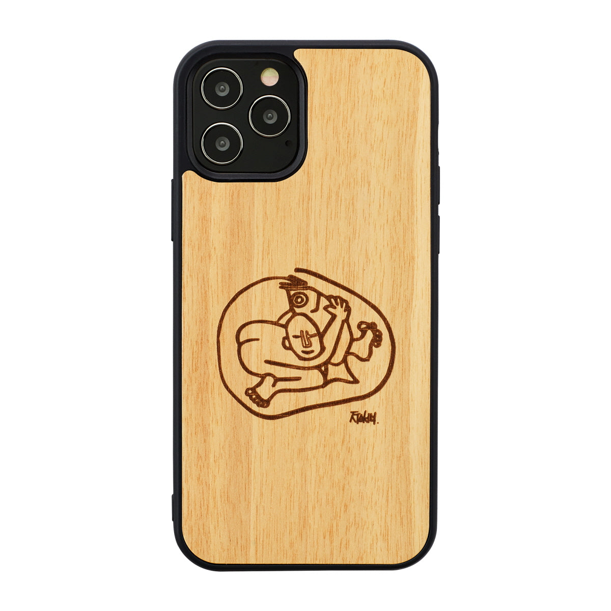 Деревянный чехол с изображением рыбы для iPhone 12/12 Pro - MAN&amp;WOOD