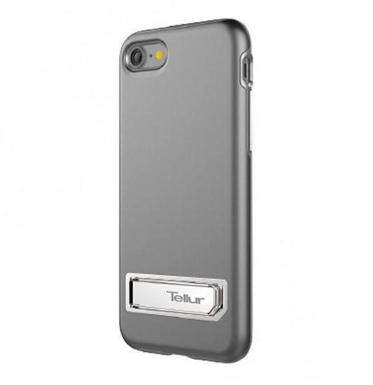 Aizsargvāciņš ar Metāla Statīvu iPhone 7, Sudrabs - Tellur