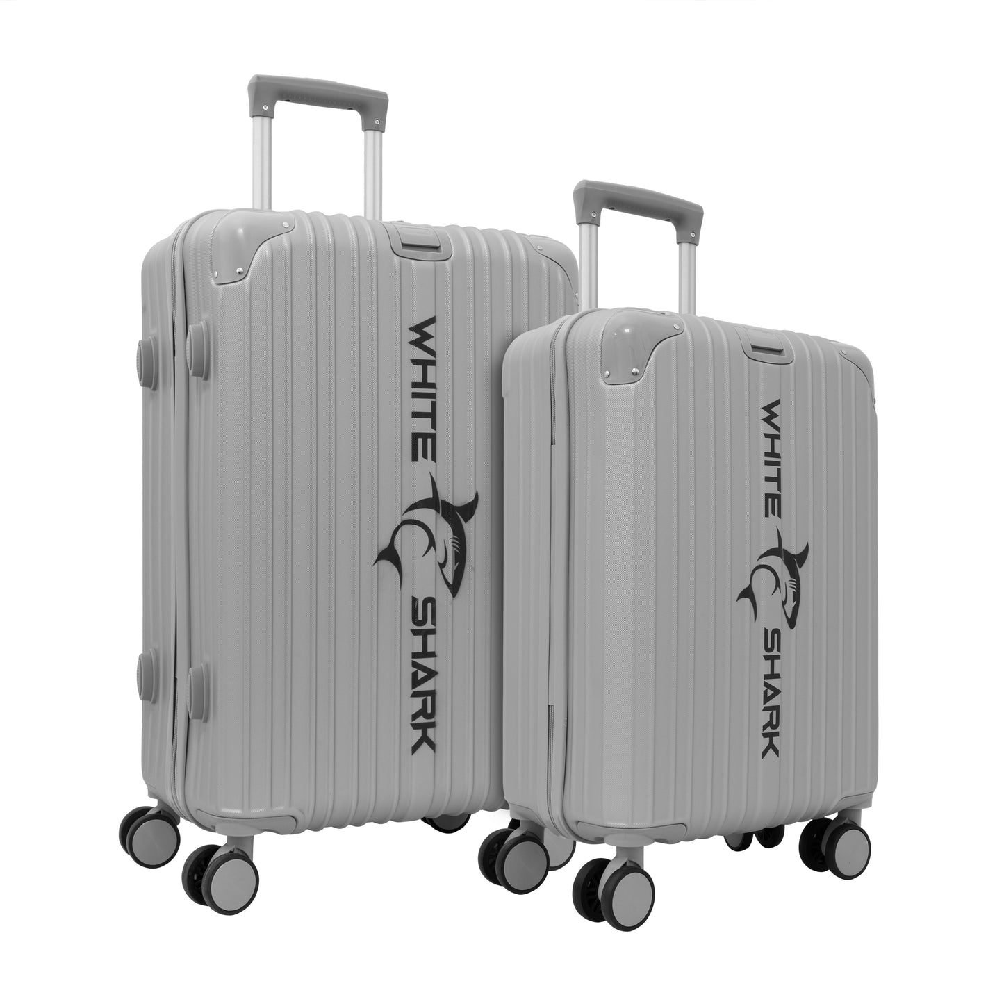 Suitcase Set White Shark Guardian 20" and 24" Silver