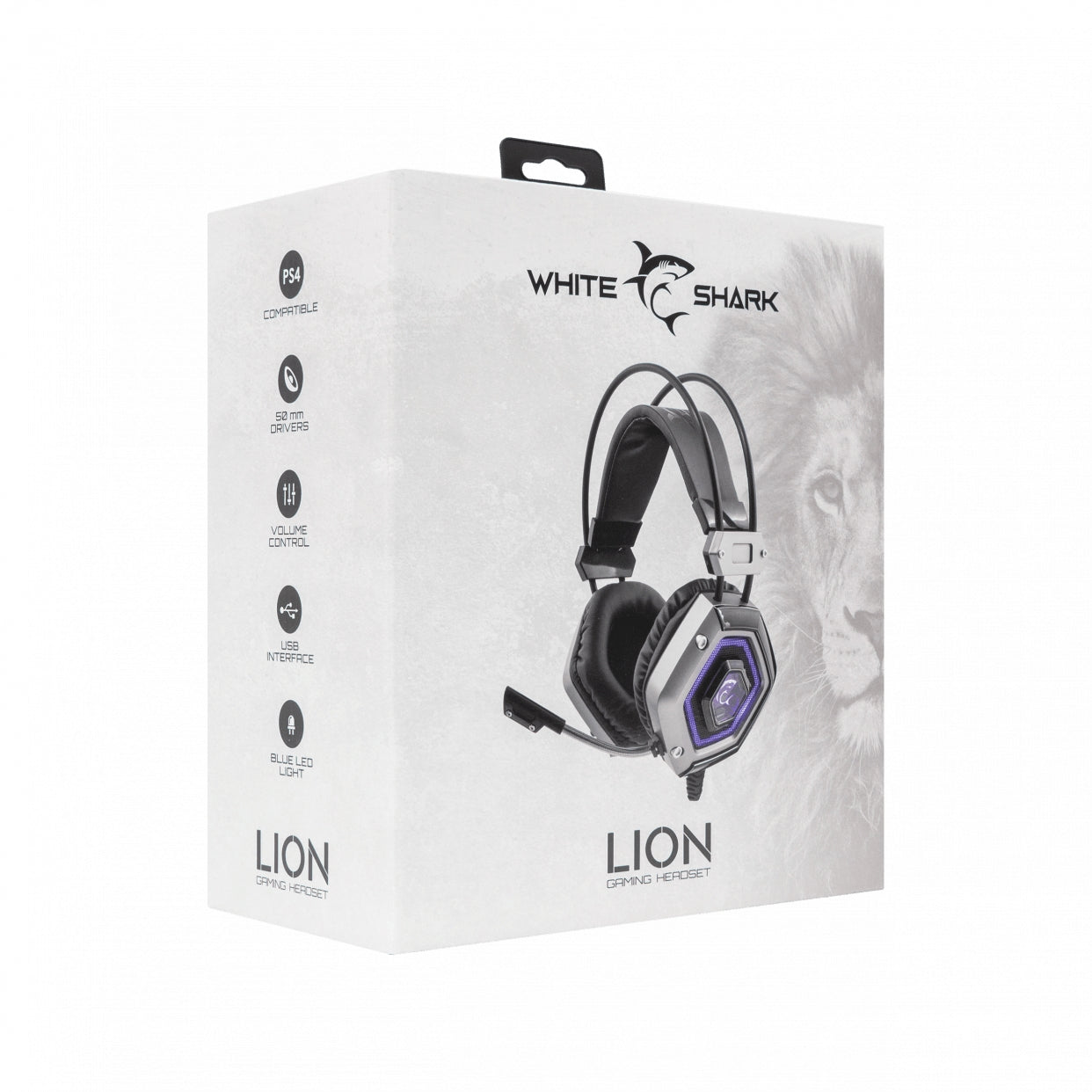 Headphones White Shark GH-1841 Lion Gamer In-Ear, Silver - Strong Design and Clear Sound
