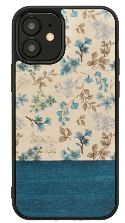 iPhone 12 mini apvalks, zils zieds, MAN&WOOD