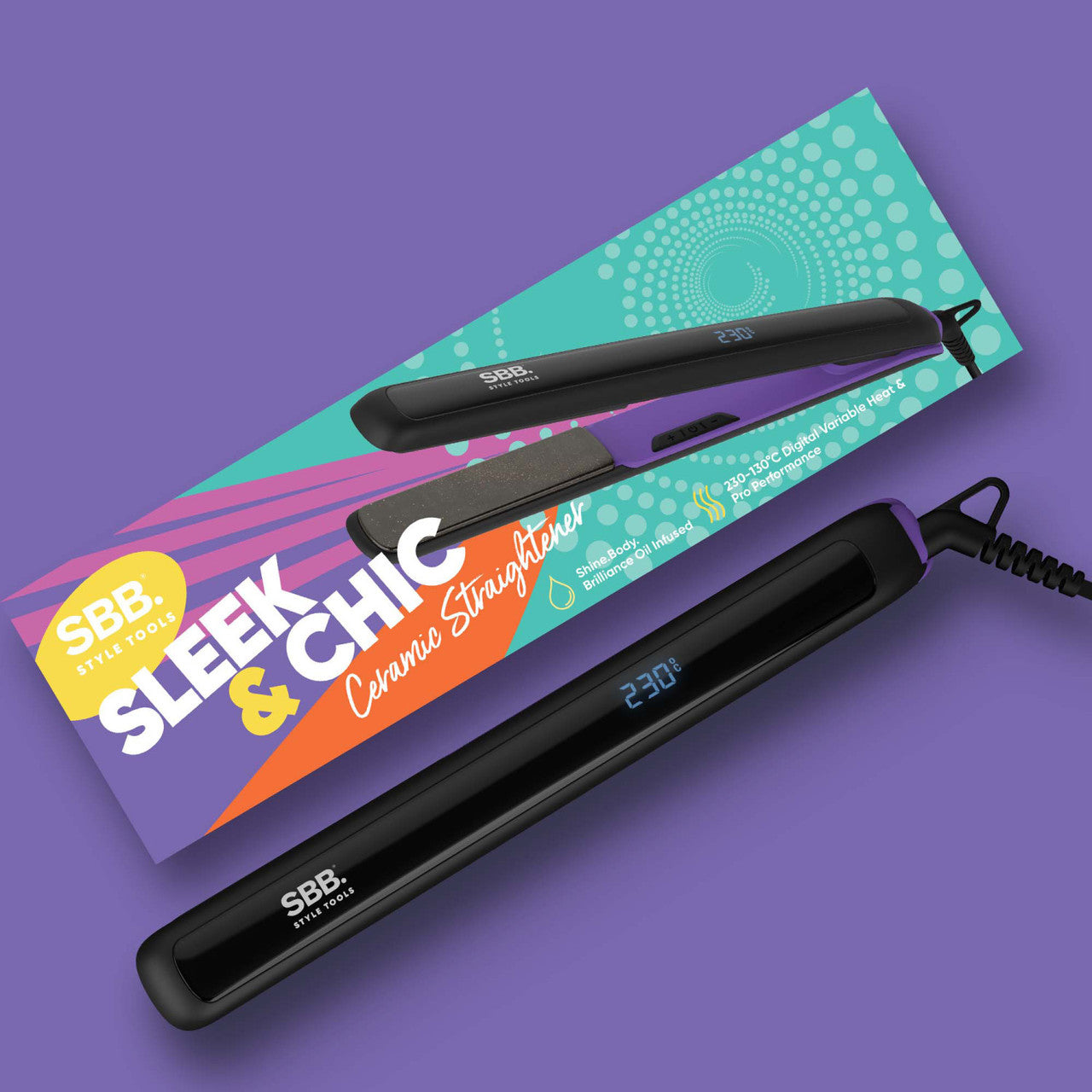 Full size digital hair straightener with ceramic, SBST-1000-EU