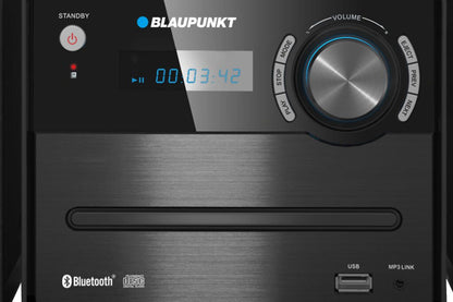 Аудиосистема Bluetooth Blaupunkt MS13BT — воспроизведение CD/MP3, FM-радио с 40 станциями, порт USB, выходная мощность 45 Вт