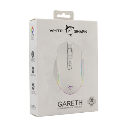 Gaming mouse with RGB lighting, 6400 DPI, White Shark GM-5009