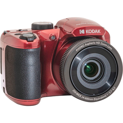 Digital camera with 25x zoom, Full HD - Kodak AZ255, red