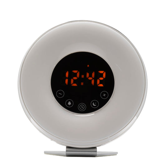 Digital Round Alarm Clock with LED Display, Natural Sound, Denver CRL-340NR