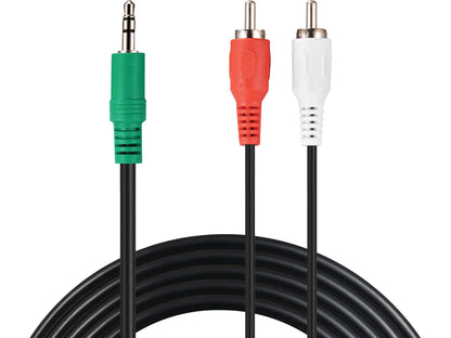 MiniJack-M -&gt; 2xRCA-M Cable Sandberg 500-97 - 2m, 3.5mm TRS to 2x RCA, Black