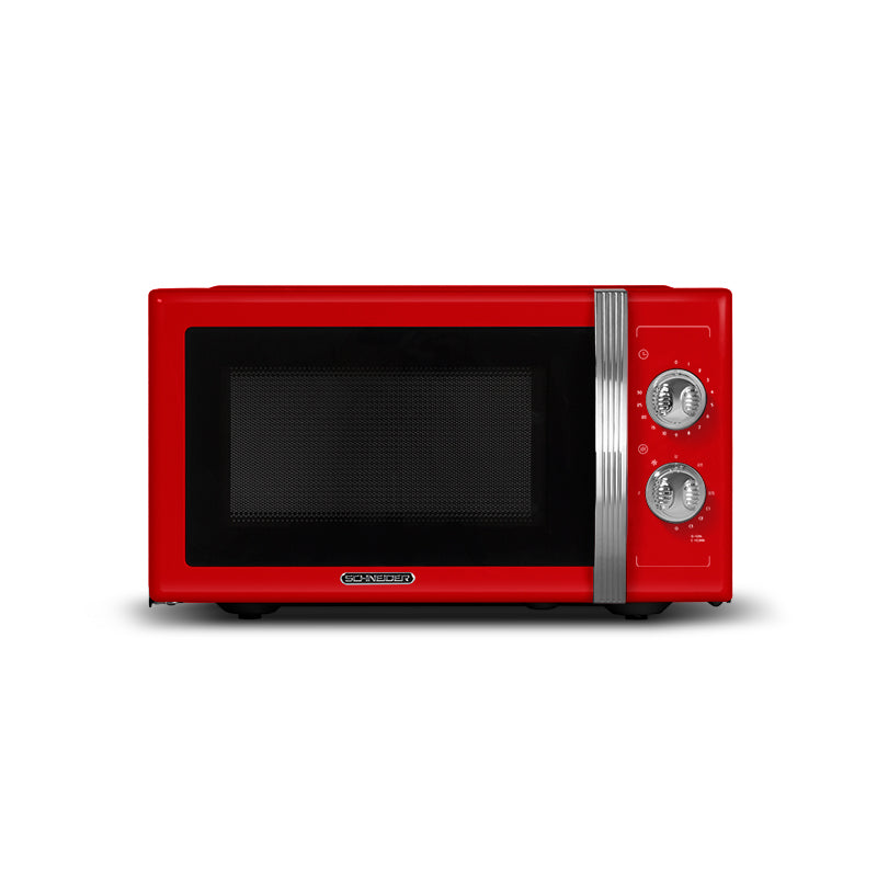 Schneider SMW23VMR Microwave Oven 23L, 800W, 1000W Grill, Mechanical Control, 6 Power Levels, Defrost Function