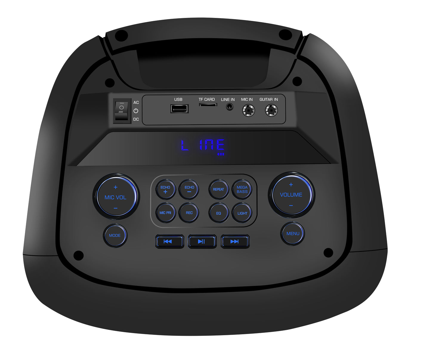 Bluetooth Party Speaker, 72W, FM Radio, USB/microSD, Microphone and Guitar Input - Denver BPS-455