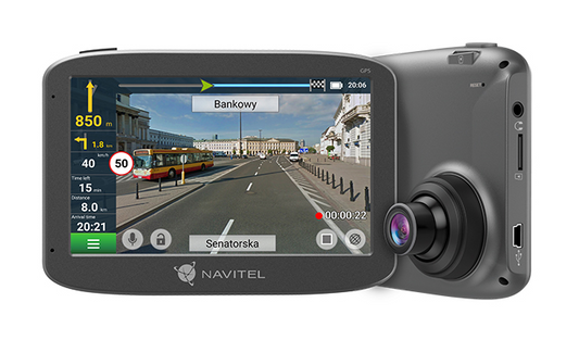 Car video recorder Navitel RE 5 DUAL with 5" touch screen and Full HD camera