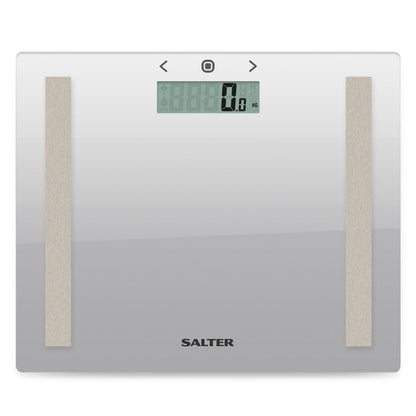 Body analyzer scales with glass platform, Salter 9113 Silver