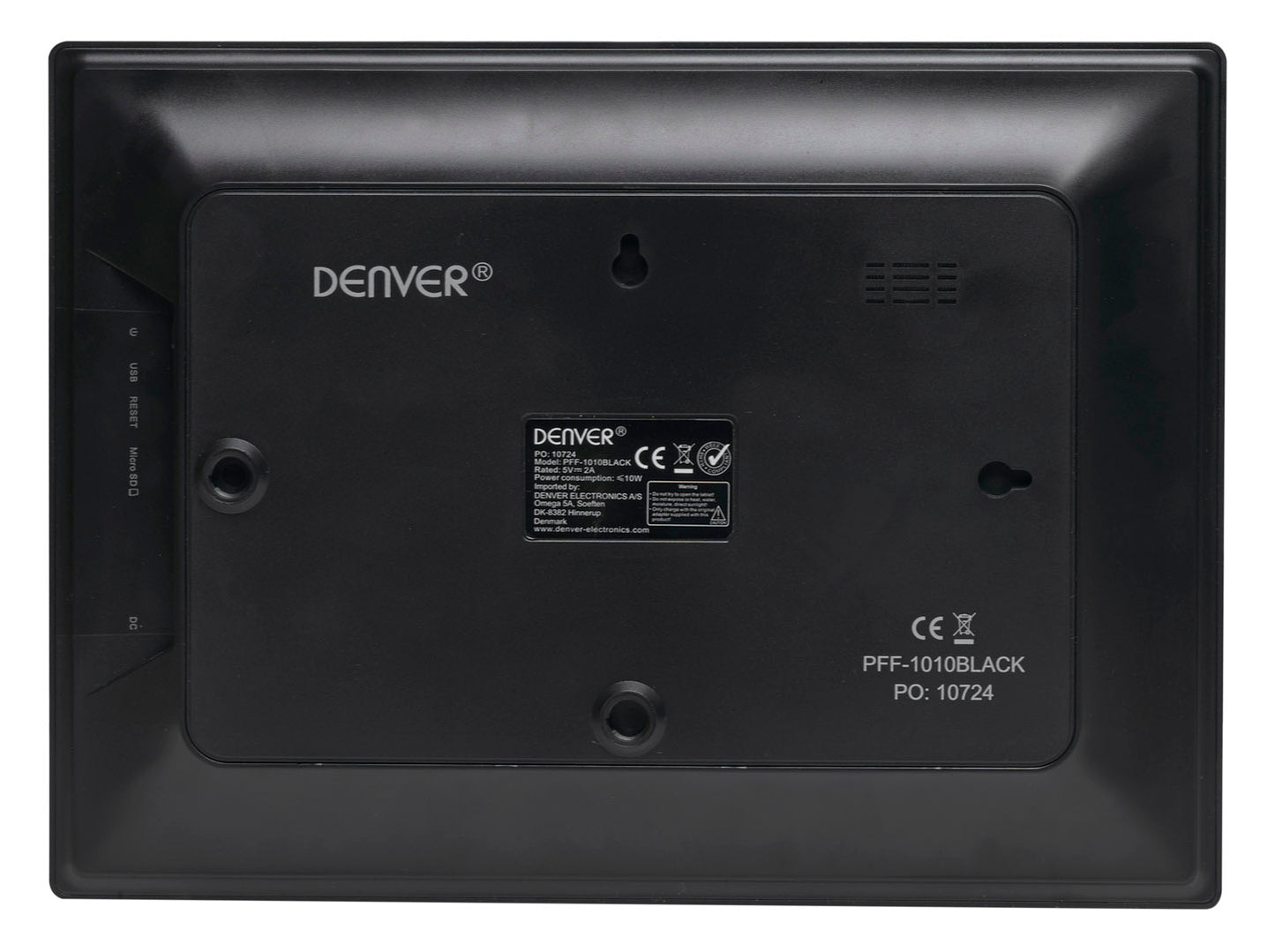 Цифровая фоторамка с IPS дисплеем Denver PFF-1010 Black