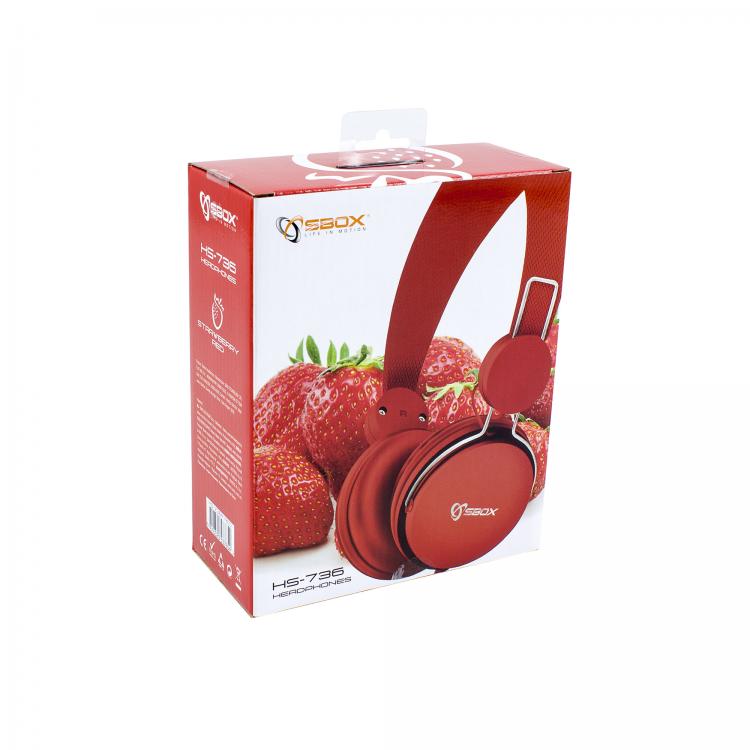 Sbox HS-736R Wired headphones. Red ones