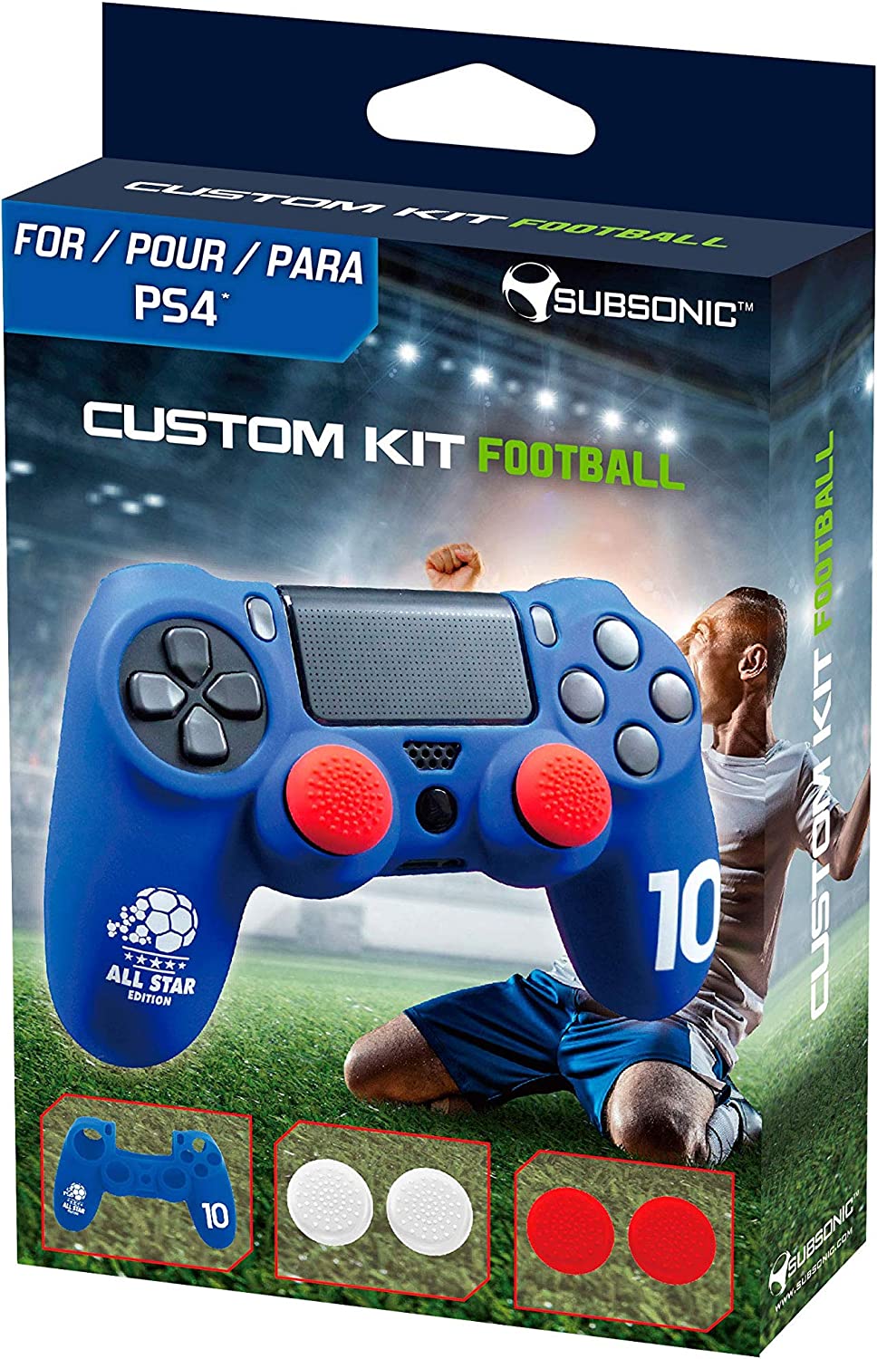 PS4 Football Silicone Protective Cover (Blue) - Subsonic