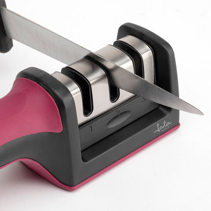 Knife sharpener with non-slip base and handle Jata HACC4541