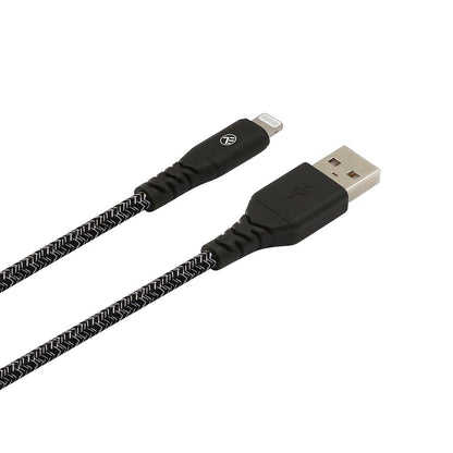 Tellur Green Кабель для передачи данных USB — Lightning 2.4A, 1 м, нейлон, черный