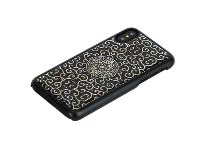 Smartphone case with mother-of-pearl for iPhone XS/S, black