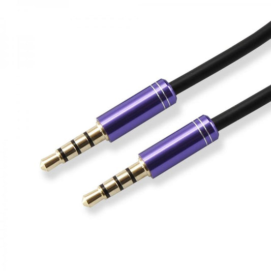 AUX kabelis 3.5mm 1.5m taisns, zelta kontakti, Sbox 3535-1.5U, plūmju violets