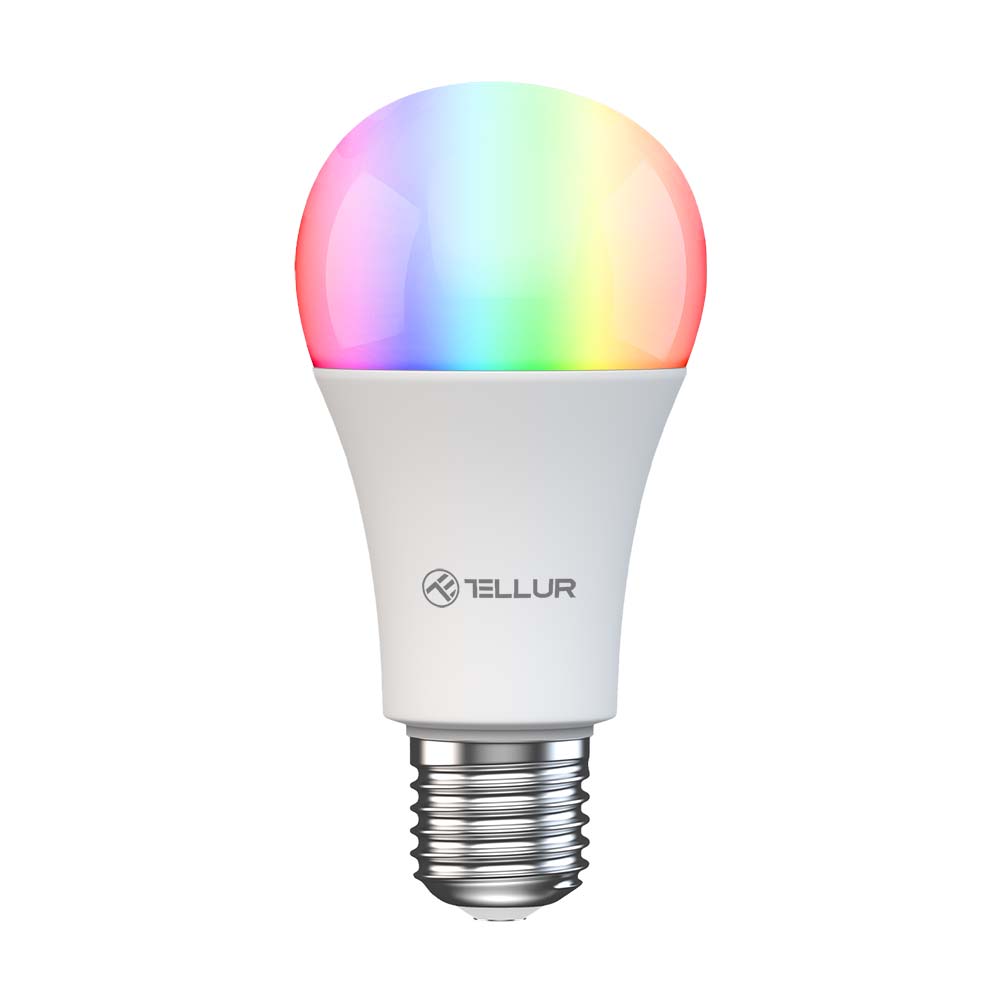 Viedā WiFi spuldze E27, 9W, balta/silta/RGB, Tellur