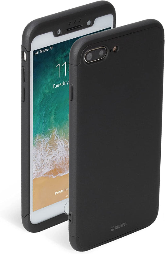 iPhone 7Plus/8Plus protective cover, black - Krusell Arvika 3.0