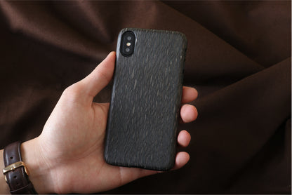 Cover for smartphone made of natural wood iPhone X/XS, Carbalho Black