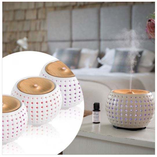 Ultrasonic aroma diffuser with natural materials Ellia ARM-910WT-WW