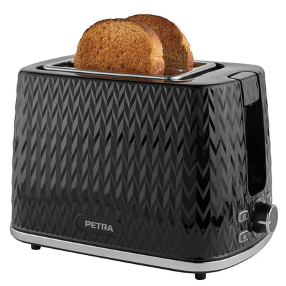 Toaster 2 šķēles Petra Chevron PT3860BLKVDEEU10