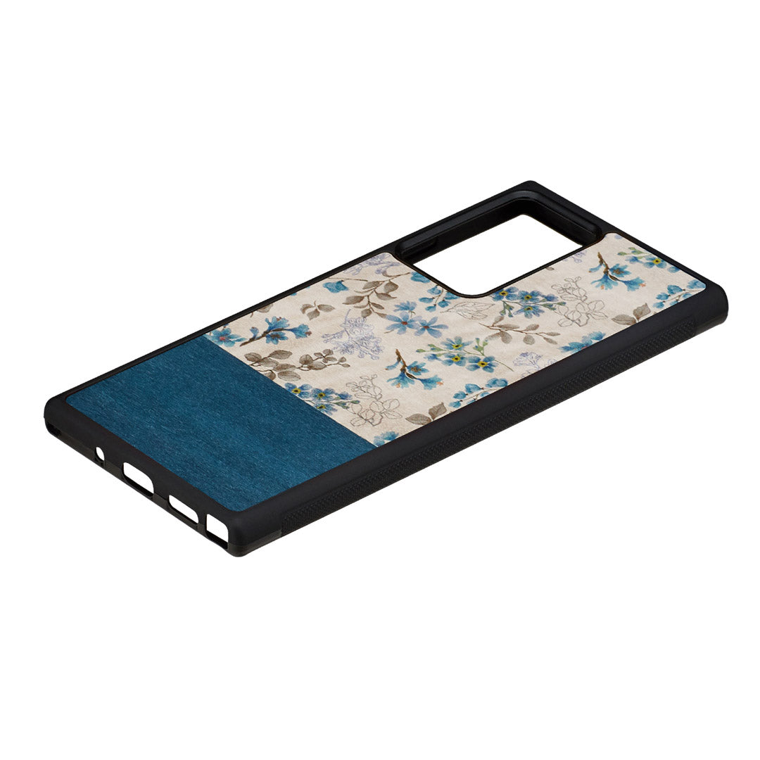 Samsung Galaxy Note20 Ultra cover, blue flower, MAN&amp;WOOD