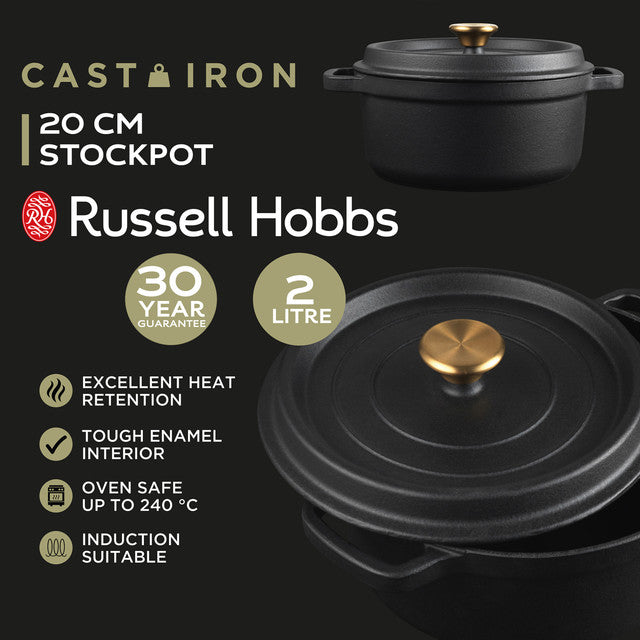 Cast iron pot 20cm black - Russell Hobbs RH02523BEU7