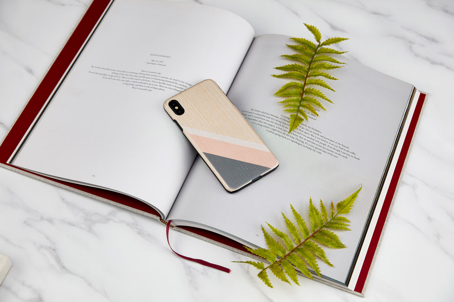 Чехол на iPhone XS Max розовый чёрный, MAN&amp;WOOD