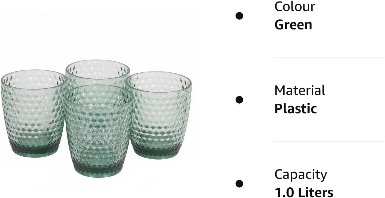 Cambridge CM07654GEU7 Fete Diamond 4pcs tumbler set green