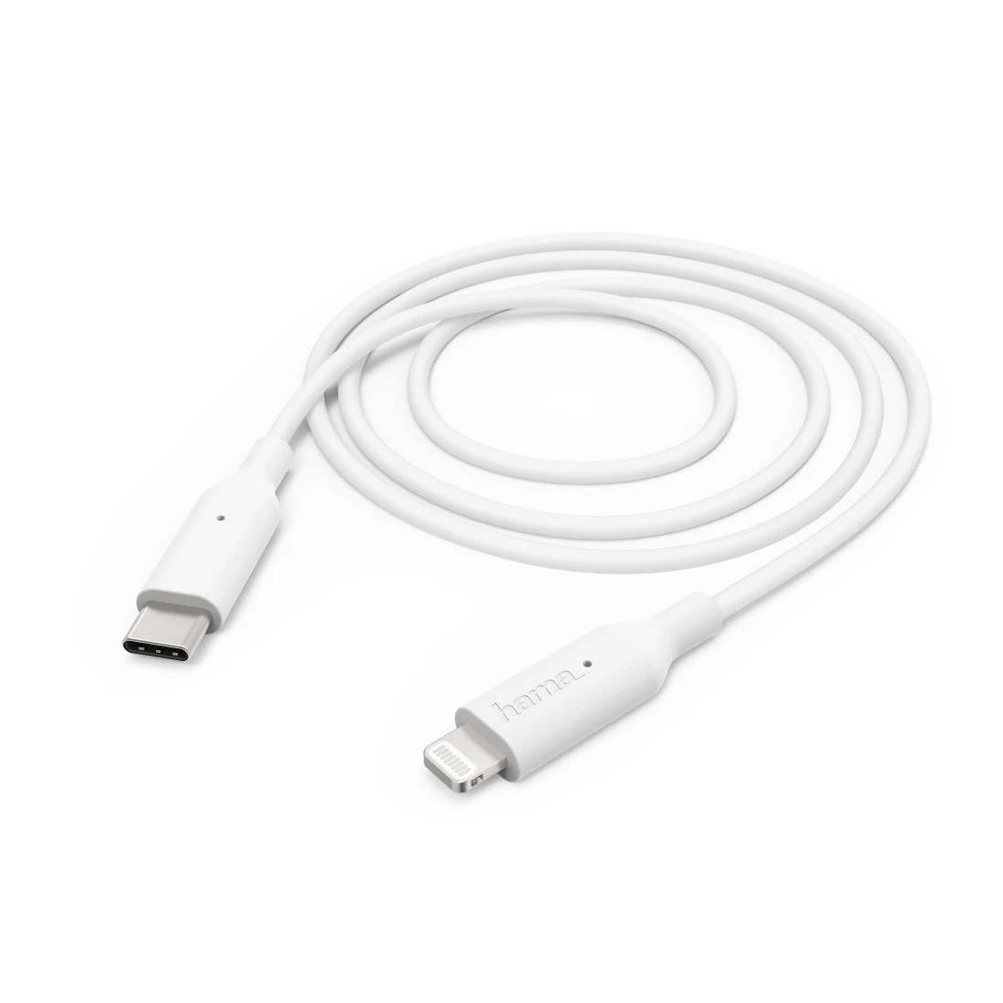 Hama 00183295 Кабель для зарядки/передачи данных, USB Type-C на Lightning, 1 м, белый