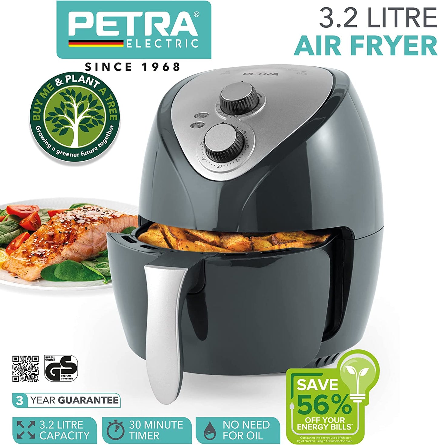 Air fryer with hot air circulation 3.2L Petra PT5314