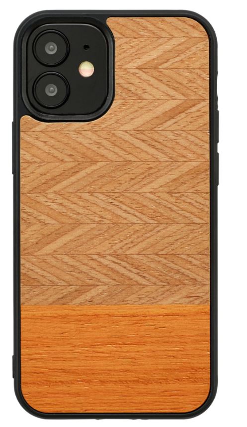 iPhone 12 Mini protective case made of wood and polycarbonate, MAN&amp;WOOD