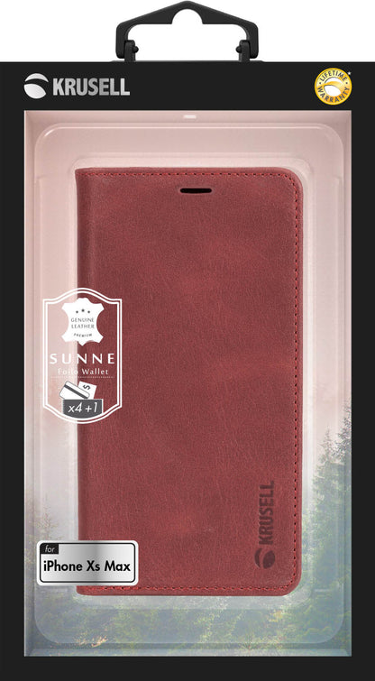 Krusell Sunne 4 Card FolioWallet Apple iPhone XS Max винтажный красный 