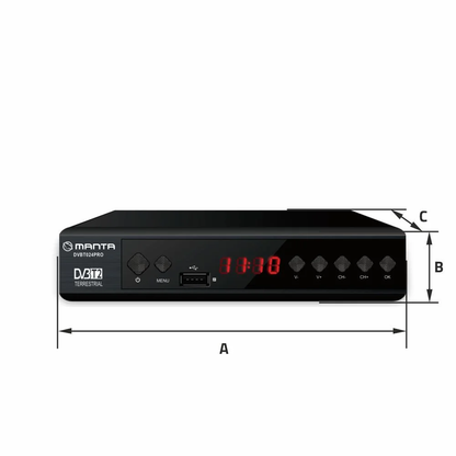 Dekoders Manta DVBT024PRO DVBT-T2 ar HDMI un USB atbalstu