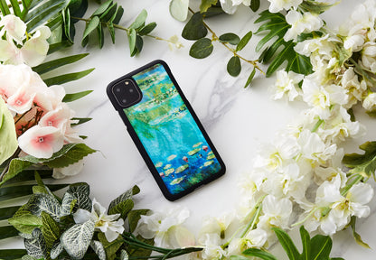 Smartphone cover for iPhone 11 Pro Max, water lilies, black