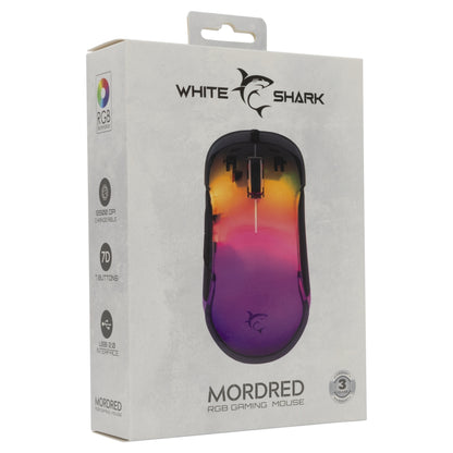 Spēļu Pele ar RGB Apgaismojumu, 7D, 12800 DPI - White Shark GM-5017