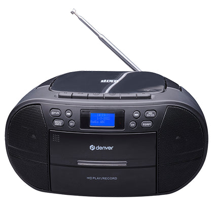 Boom box with DAB+ and FM radio, CD and cassette player Denver TDC-280B