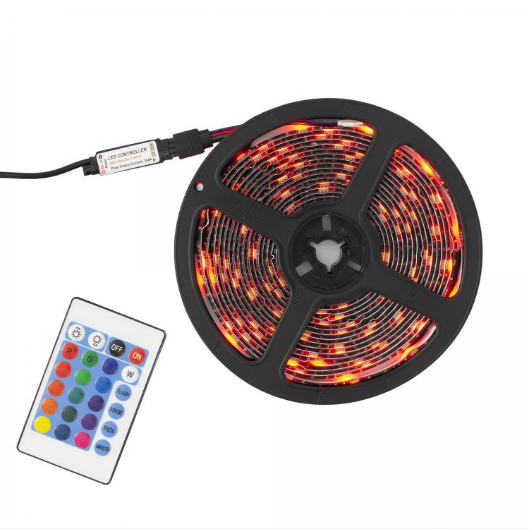 Светодиодная лента RGB с пультом, IP65, 5м - White Shark Helios LED-05