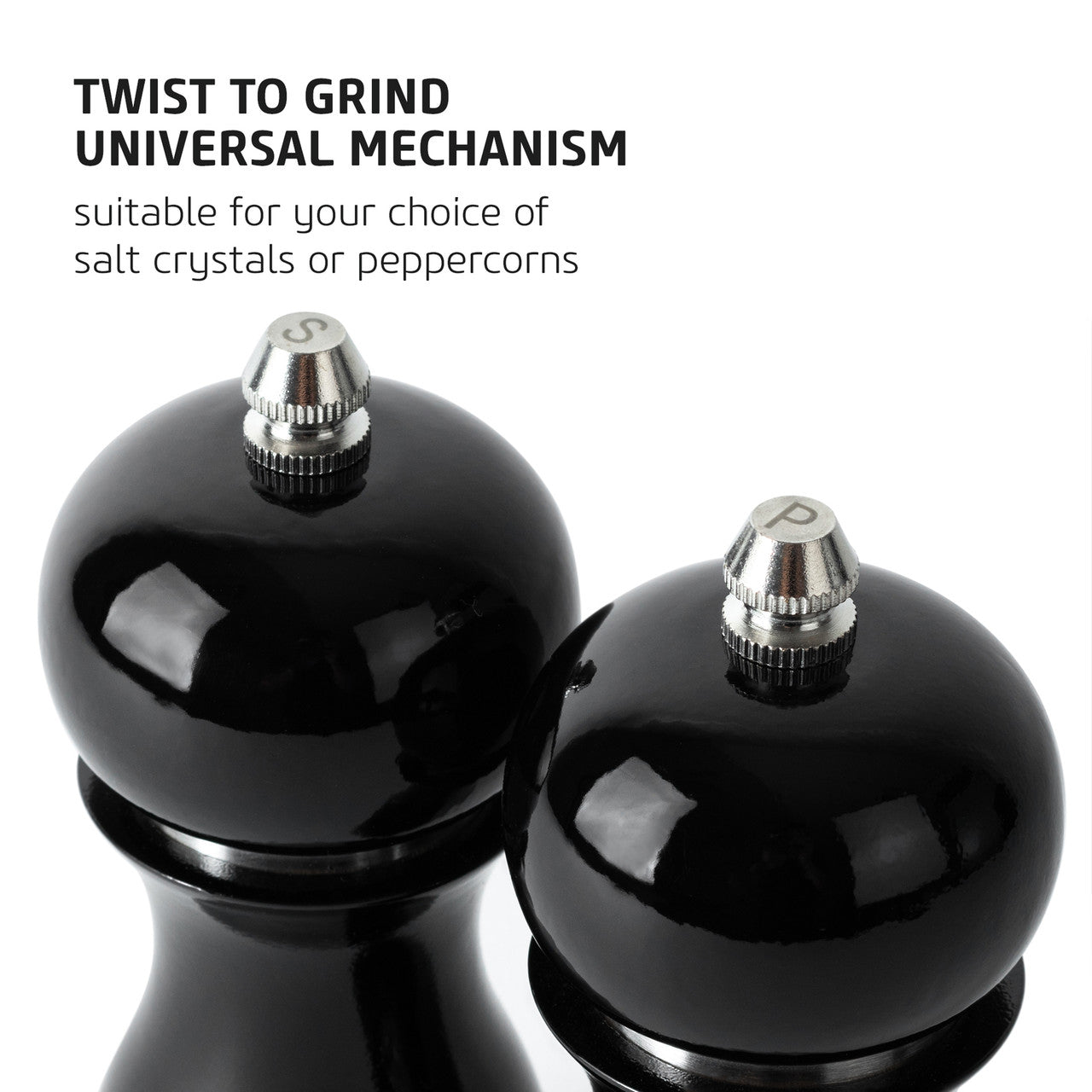 Salt and pepper mill with a glossy finish, Salter 7613 BKXRA