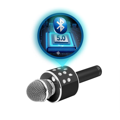 Wireless Bluetooth Karaoke Microphone with Speaker, 5W Power, Manta MIC12-BK Black