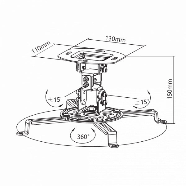 Ceiling mount for projector with adjustable height SBOX PM-18 