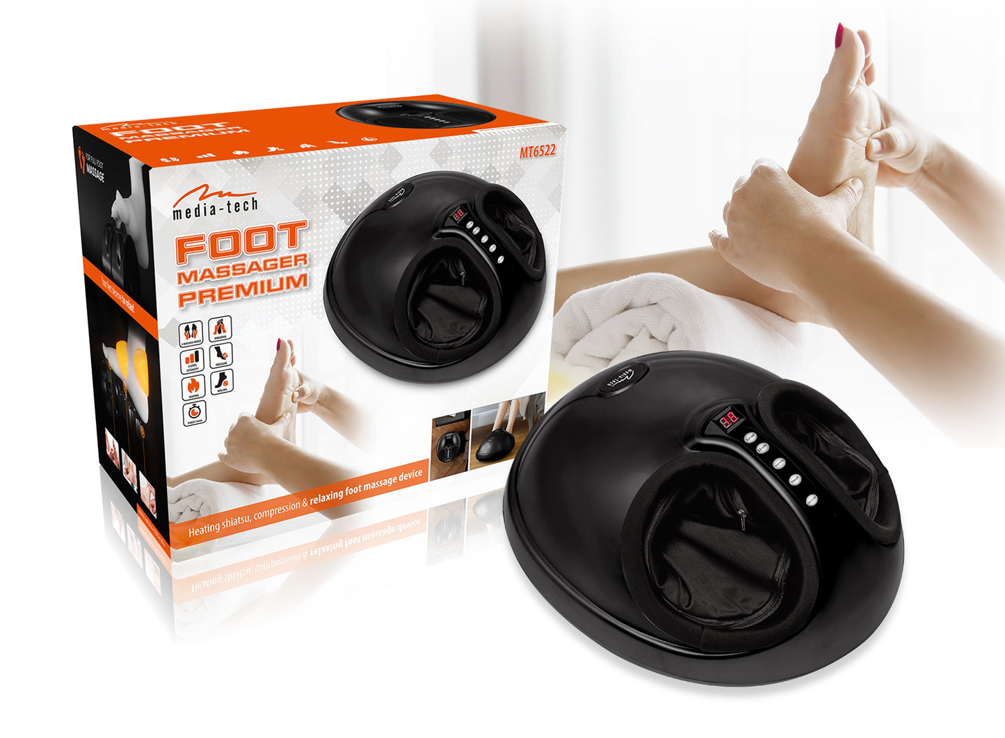 Foot Massage Device with Heating and Acupressure Media-Tech MT6522