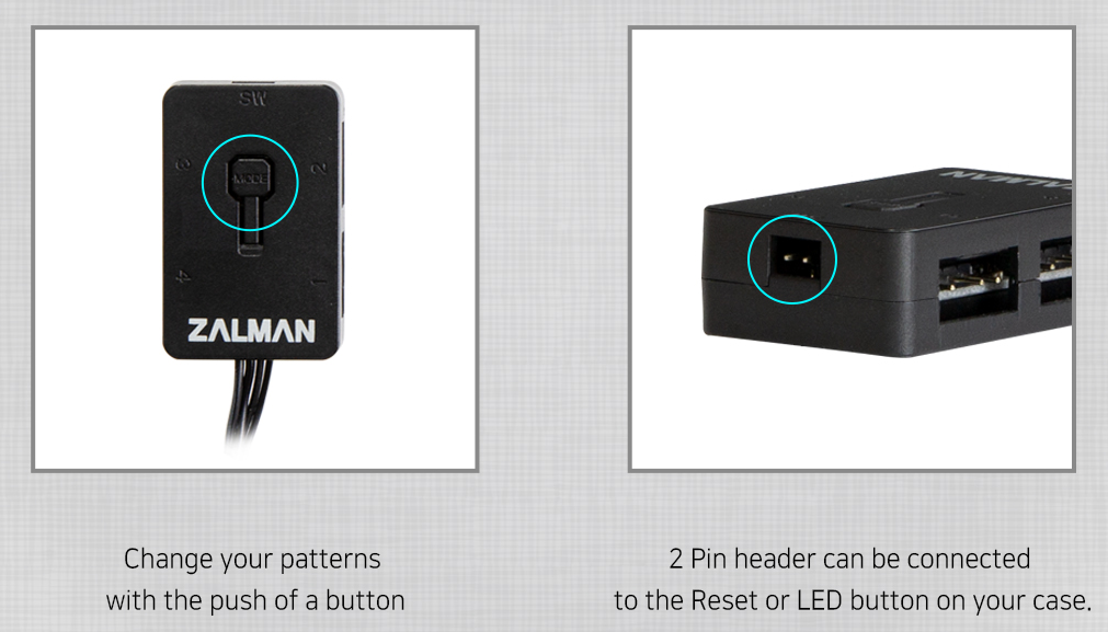 ARGB Controller with 4 Addressable Sockets - Zalman ZM-4PALC