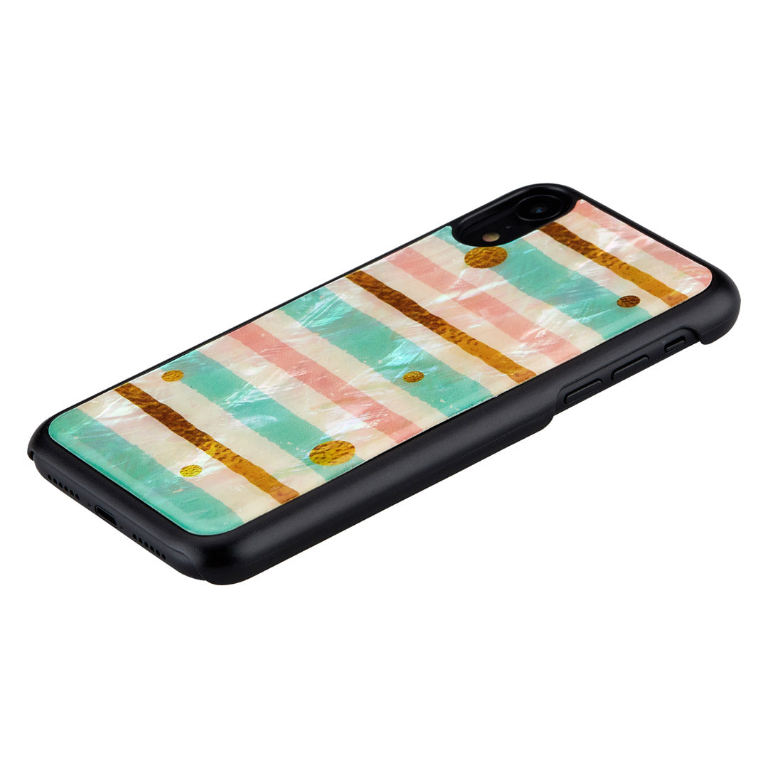 Smartphone cover for iPhone XR, iKins, mother of pearl, black