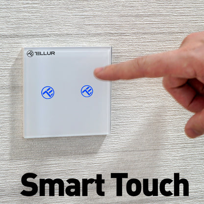 Tellur Smart WiFi Switch SS2N 2 Port 1800W 10A - Viedais WiFi Slēdzis ar Diviem Portiem