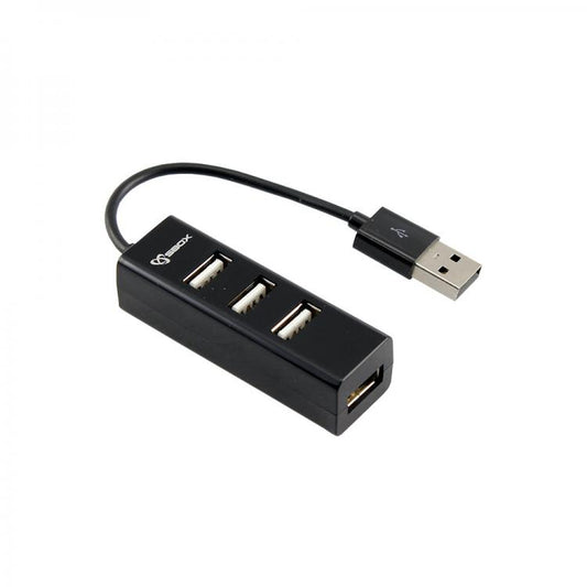 USB centrmezgls ar 4 portiem, melns - Sbox H-204