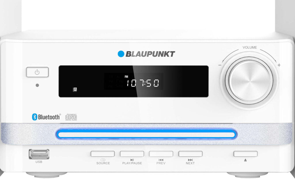 Bluetooth Audio Sistēma Blaupunkt MS16BT Edition - CD/MP3/WMA Atskaņošana, FM Radio ar 40 Stacijām, USB Ports līdz 32GB, 45W Izejas Jauda