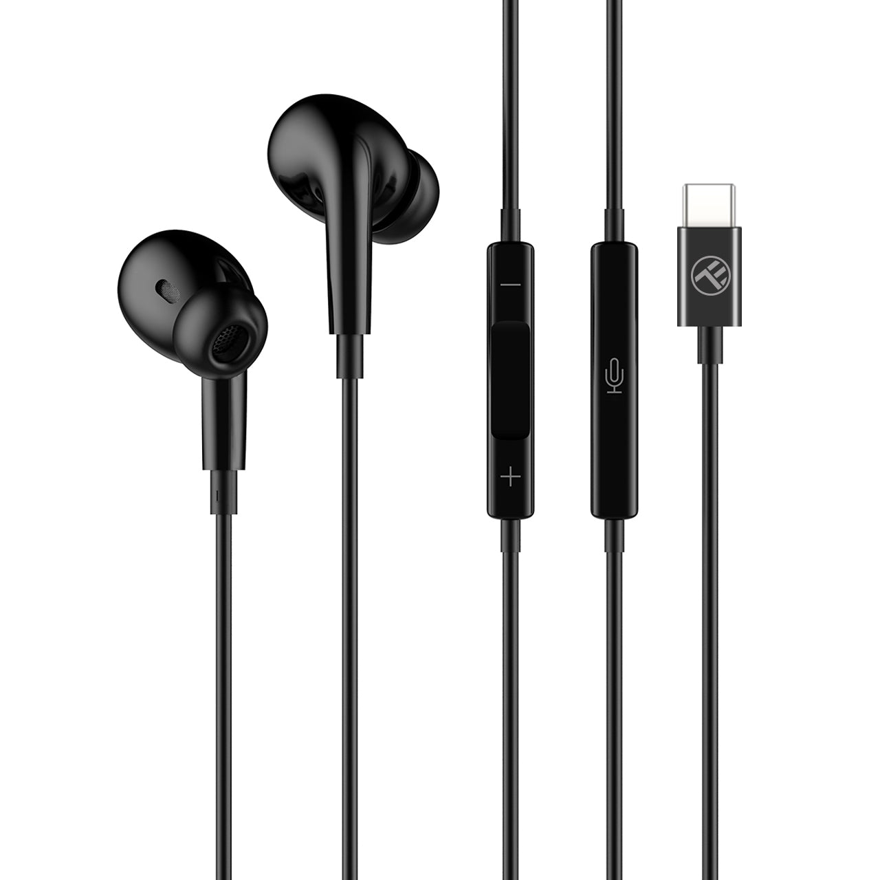 In-ear headphones with Type-C, black - Tellur Attune